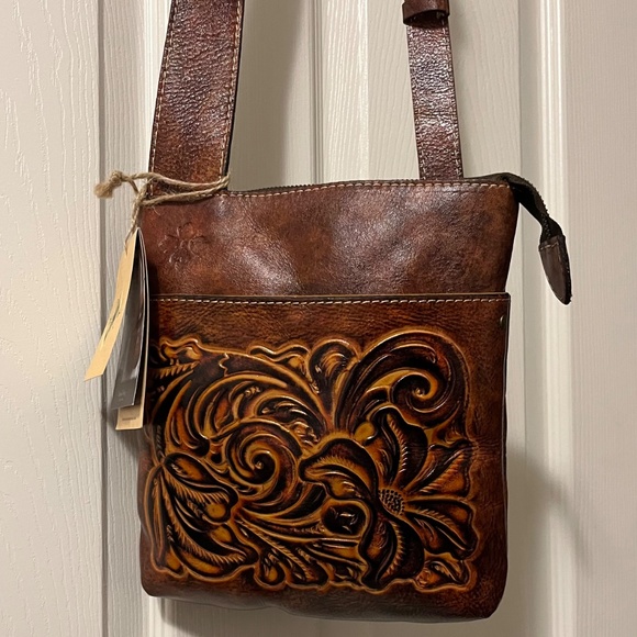 Patricia Nash Tuscan Tooling Italian Leather Crossbody - Picture 7 of 8